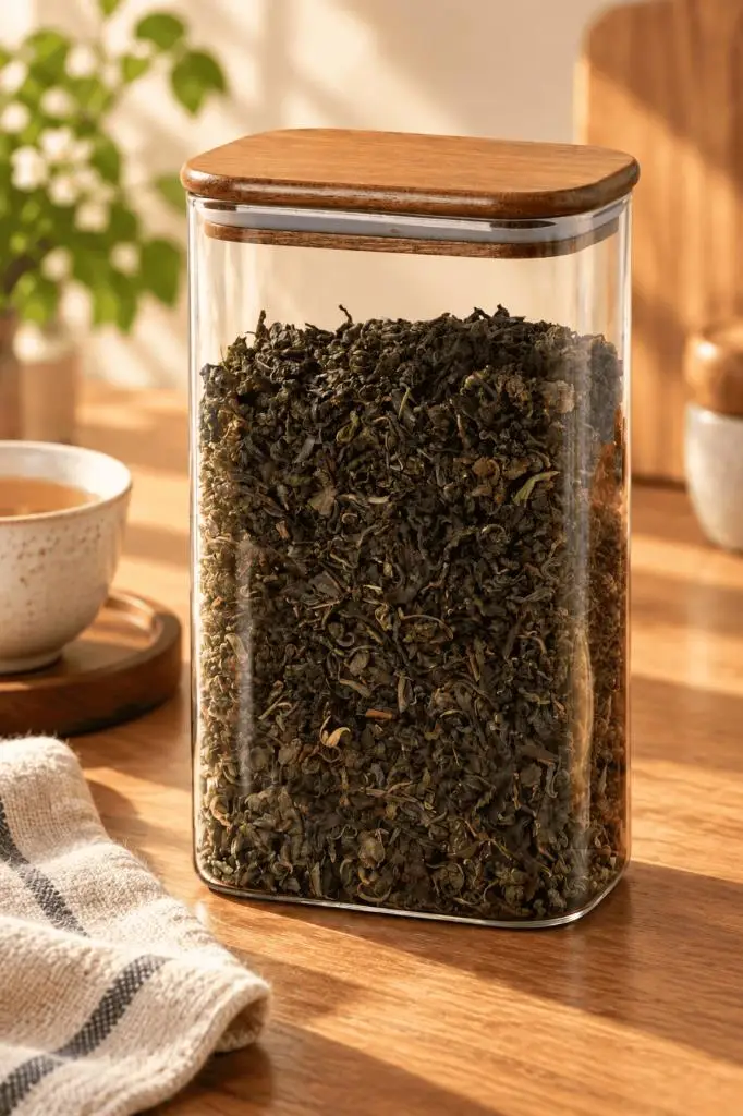 Atbyhome Ahşap Vakum Kapaklı Dikdörtgen Cam Kavanoz 1500 ml - Çay Kahve Ve Erzak Saklama Kabı