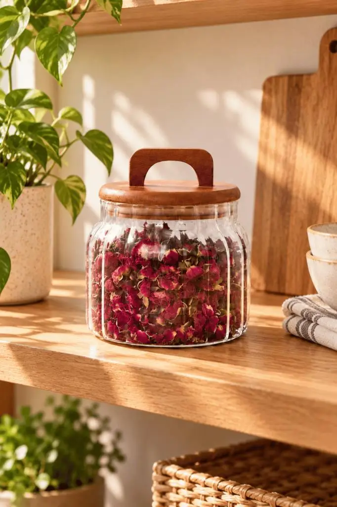 Atbyhome Akasya Kapaklı Çizgili Borosilikat Cam Kavanoz 850 ml - Vakumlu Büyük Boy Erzak Bakliyat Saklama Kabı