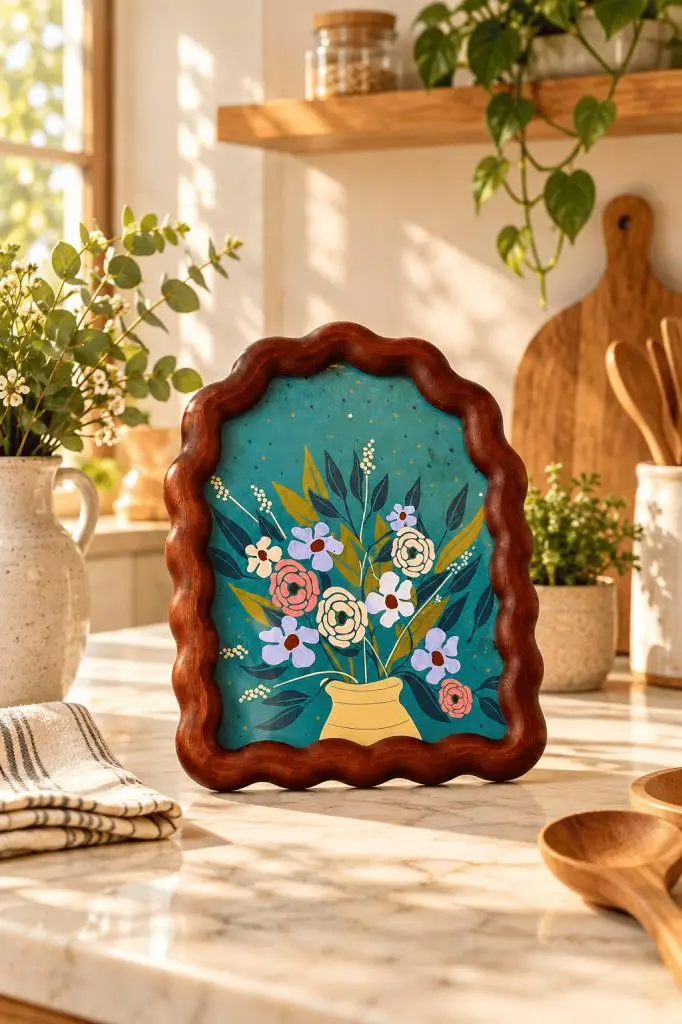 Atbyhome Dalgalı Kemer Ahşap Çerçeve 15x20 cm - Kıvrımlı Masa Üstü Fotoğraf Çerçevesi Ve Dekoratif Tablo