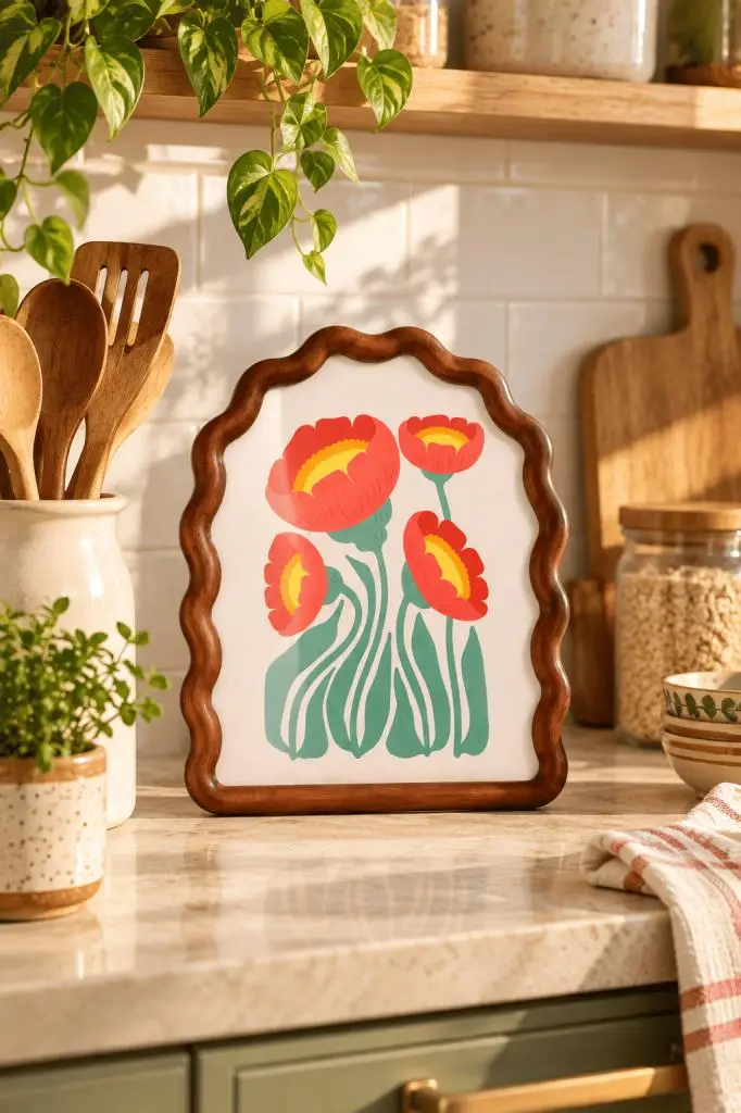 Atbyhome Dalgalı Kemer Ahşap Çerçeve 20x25 cm - Kıvrımlı Masa Üstü Fotoğraf Çerçevesi Ve Dekoratif Tablo