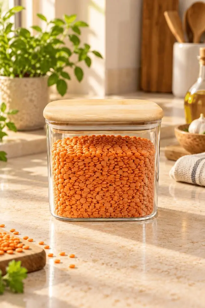 Atbyhome Doğal Bambu Vakum Kapaklı Dikdörtgen Borosilikat Cam Kavanoz 650 ml - Çay Kahve Ve Baharat Saklama Kabı