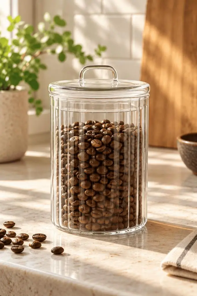Atbyhome Kulplu Borosilikat Cam Kapaklı Çizgili Cam Kavanoz 1400 ml - Vakumlu Erzak Ve Bakliyat Saklama Kabı