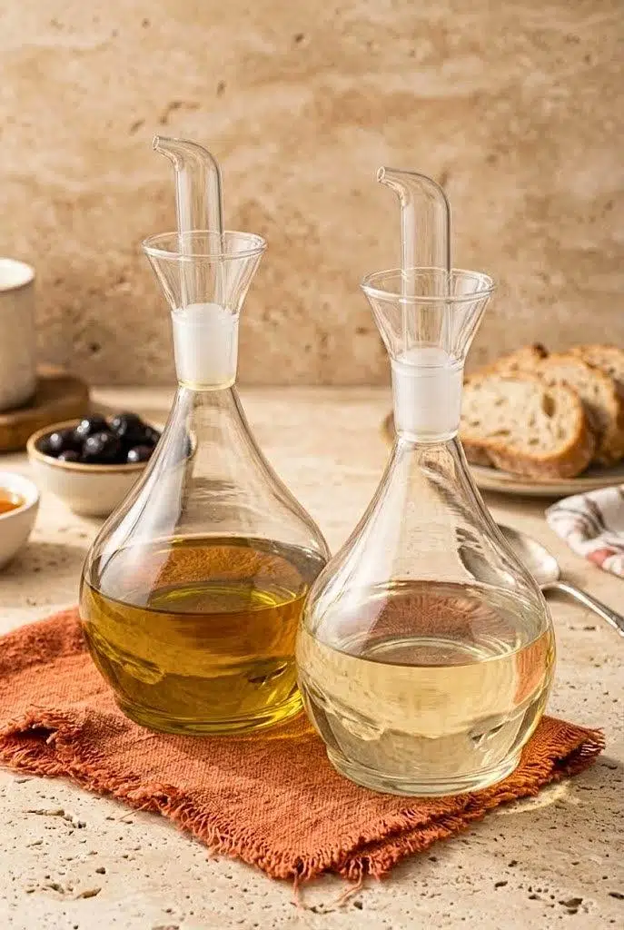 Atbyhome 2'li Borosilikat Cam Yağlık Sirkelik Seti 900 ml - Akıtmayan Cam İbrikli Yağdanlık