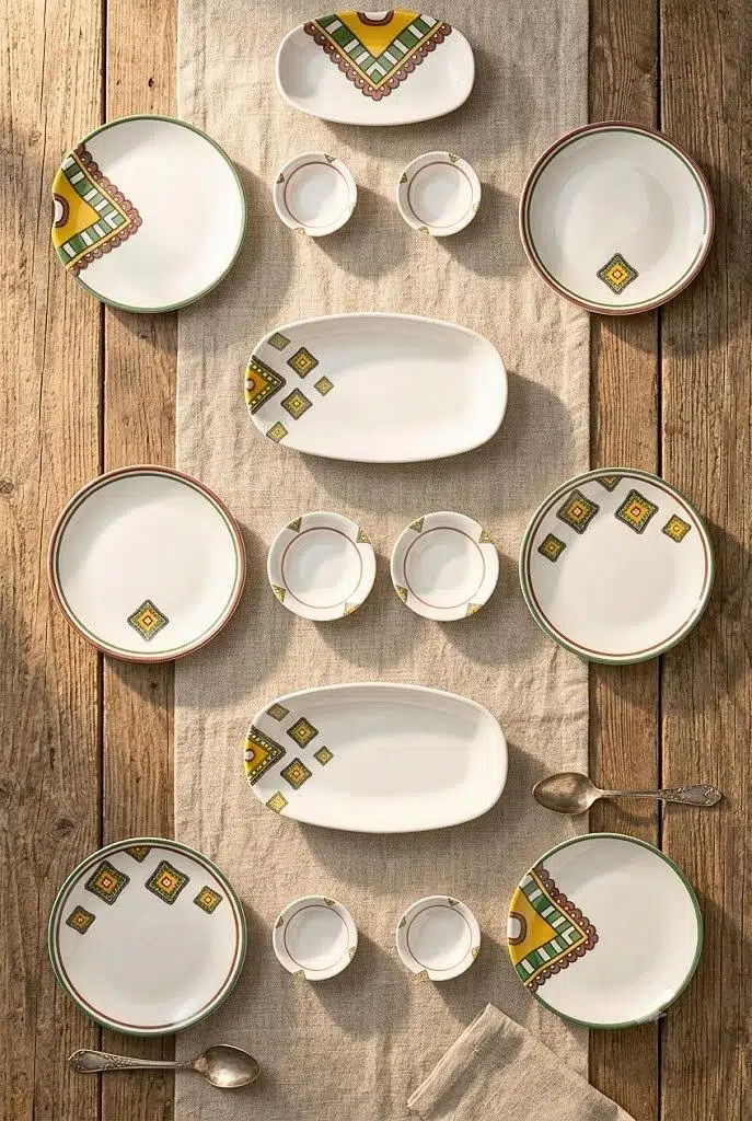 Bambum Moderna - 14 Parça Kahvaltı Takımı Mustard