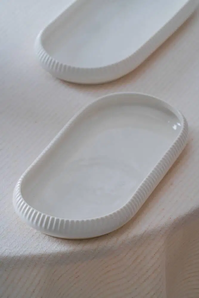 Bianco Perla Porselen Oval Tabak - 22 cm