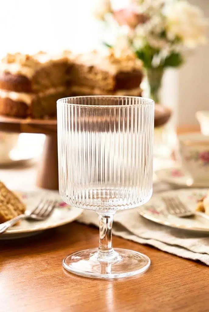 Atbyhome Çizgili Ayaklı Meşrubat ve Dondurma Bardağı 250 ml - Kadeh Tatlı Kupu